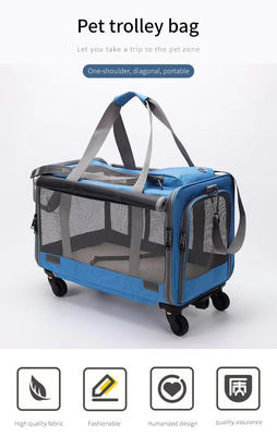 Breathable Airline Approved Pet Carrier Bag Portable Folding Travel Pet Trolley Carrier