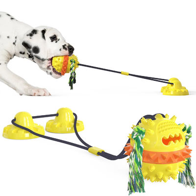 Molar Teeth Resistant Suction Cup Dog Tug Toy TPR Dog Training Squeaky Dog Chew Toy Ball