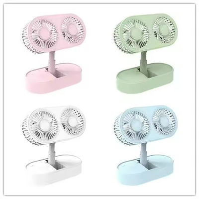 Verano Mini silencioso escritorio pequeño doble motor USB plegable aire refrigerante 3 velocidades de marcha de pie ventilador portátil para el trabajo en casa oficina